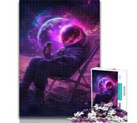 Teenager Jigsaw Astronaut Sitting on The Moon 1000 Piece Jigsaw Puzzles for Adults,Wall Decoration Unique Birthday And Xmas Gifts Suitable for And 14 26x38cm