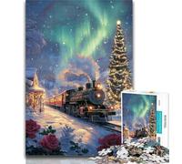 Teenager Jigsaw Aurora Train 1000 Piece Jigsaw Puzzle for Adults And Teenagers,Family Game Stress Reliever Difficult Challenge Secret Santa Gifts 26x38cm