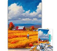 Teenager Jigsaw Autumn Farmland 1000 Pieces Jigsaw Puzzles For Teens And Adults,Interesting Stress Reduction Parent-child Interaction 50x75cm