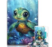 Teenager Jigsaw Baby Turtle 1000 Piece Jigsaw Puzzles for Teenagers Gifts,for Educational Game Challenge Toy Unique Home Decor And Gifts 26x38cm