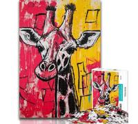Teenager Jigsaw Basquiat Giraffe Jigsaw Puzzle 1000 Pieces for Teenagers,Toys Educational Games Stress Relieving Great Gifts And Toys 50x75cm