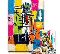 Teenager Jigsaw Basquiat in The Style Jigsaw Puzzle 1000 Pieces for Teenagers,Toys Educational Games Stress Relieving Unique Home Decor And Gifts 26x38cm