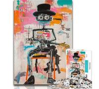 Teenager Jigsaw Basquiat Robot 1000 Piece Jigsaw Puzzles for Adults,Wall Decoration Unique Birthday And Xmas Gifts Suitable for And 14 (26x38cm)
