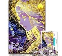 Teenager Jigsaw Beautiful Golden Girl Jigsaw Puzzle 1000 Pieces for Adults,Challenging Game And Family Play Secret Santa Gifts 50x75cm