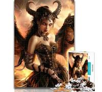 Teenager Jigsaw Beautiful Lady Demon with Wings 1000 Piece Jigsaw Puzzles for Teenagers Gifts,Relax Games Is Ideal As A Gift for The Whole Family 50x75cm
