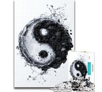 Teenager Jigsaw Black And White Yin And Yang 1000 Piece Jigsaw Puzzles for Teenagers Gifts,for Educational Game Challenge Toy Unique Home Decor And Gifts 26x38cm