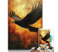 Teenager Jigsaw Black Eagle Jigsaw Puzzles for Adults 1000 Pieces,Educational Stress Relief Toy Great Gifts And Toys 26x38cm