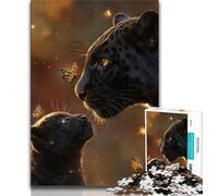 Teenager Jigsaw Black Leopard Puzzles for Adults Teens 1000 Pieces,Perfect for Game Nights, Colorful Toy for Home Gift (38x26cm)