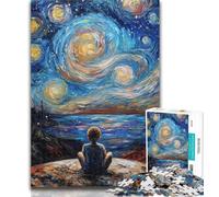 Teenager Jigsaw Boy Under The Stars Jigsaw Puzzle 1000 Pieces for Adults,Challenging Game And Family Play Secret Santa Gifts 50x75cm