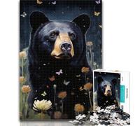 Teenager Jigsaw Brown Bear Oil Painting 1000 Piece Jigsaw Puzzles for Adults Gifts,Challenging Game Toys for Is Ideal As A Gift for The Whole Family 26x38cm