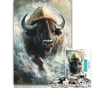 Teenager Jigsaw Buffalo 1000 Piece Jigsaw Puzzles,for Is Ideal As A Gift for The Whole Family for And 14 Years Old 50x75cm