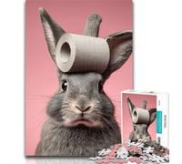 Teenager Jigsaw Bunny And Toilet Paper Adult Jigsaws 1000 Piece,Learning Educational Toys Family Games Enhance Love between Couples 50x75cm