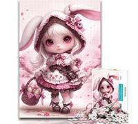 Teenager Jigsaw Bunny Girl 1000 Piece Jigsaw Puzzles for Teenagers Gifts,for Educational Game Challenge Toy Unique Home Decor And Gifts 26x38cm