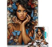 Teenager Jigsaw Butterfly Girl 1000 Piece Jigsaw Puzzle for Adults Teens,is Ideal As A Gift for The Whole Family Suitable for And 14 (26x38cm)