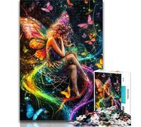 Teenager Jigsaw Butterfly Girl Jigsaw Puzzle 1000 Pieces for Teenagers,Toys Educational Games Stress Relieving Unique Home Decor And Gifts 26x38cm
