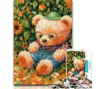 Teenager Jigsaw Cartoon Teddy Bear Jigsaws 1000 Pieces for Adults,Toys Educational Games Stress Relieving Great Gifts And Toys 50x75cm