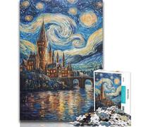 Teenager Jigsaw Castle Under The Stars Jigsaw Puzzle 1000 Pieces for Adults,Challenging Game And Family Play Secret Santa Gifts 50x75cm