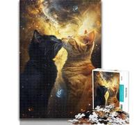 Teenager Jigsaw Cat Couple Jigsaws 1000 Pieces for Adults,Educational Games Home Decoration Artists Collection, Fine Art 50x75cm