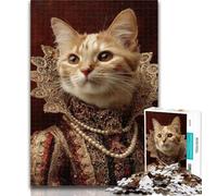 Teenager Jigsaw Cat from An Aristocratic Family 1000 Piece Jigsaw Puzzles for Teenagers Gifts,Toys Educational Games Stress Relieving Enhance Love between Couples 26x38cm