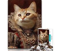 Teenager Jigsaw Cat from An Aristocratic Family Jigsaws 1000 Pieces for Adults,Toys Educational Games Stress Relieving Great Gifts And Toys 50x75cm
