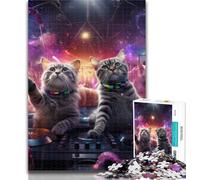 Teenager Jigsaw Cats Party Adult Jigsaws 1000 Piece,Learning Educational Toys Family Games Enhance Love between Couples 26x38cm