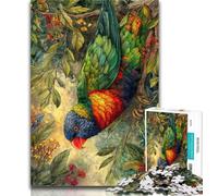 Teenager Jigsaw Cheeky Rainbow Bird Jigsaws 1000 Pieces for Teenagers,Charcoal Art Staycation Kill Time for Home Decoration 50x75cm