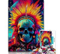 Teenager Jigsaw Chief Skull Jigsaws 1000 Pieces for Adults,Educational Games Home Decoration Artists Collection, Fine Art (26x38cm)