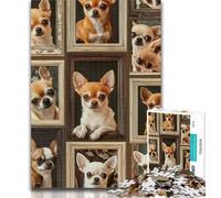 Teenager Jigsaw Chihuahua Collage 1000 Piece Jigsaw Puzzles for Adults,Wall Decoration Unique Birthday And Xmas Gifts Suitable for And 14 26x38cm