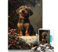 Teenager Jigsaw Christmas Dog 1000 Piece Jigsaw Puzzles for Teenagers Gifts,Toys Educational Games Stress Relieving Enhance Love between Couples 50x75cm