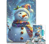 Teenager Jigsaw Christmas Snowman Adult Jigsaws 1000 Pieces Difficult,Vibrant And Unique Design Relaxing & Challenging Puzzle Experience 50x75cm