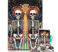 Teenager Jigsaw Colored Skull 1000 Piece Jigsaw Puzzles for Teenagers,learning Educational Toys Unique Home Decor And Gifts 50x75cm