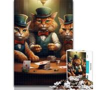 Teenager Jigsaw Colorful Art Cat Puzzles for Adults Teens 1000 Pieces,Perfect for Game Nights, Colorful Toy for Home Gift 75x50cm
