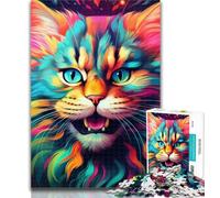 Teenager Jigsaw Colorful Art Lynx Puzzles for Adults Teens 1000 Pieces,Perfect for Game Nights, Colorful Toy for Home Gift 26x38cm