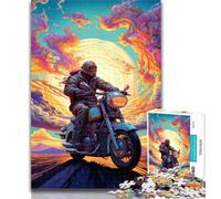 Teenager Jigsaw Colorful Art Motorcycle 1000 Pieces Jigsaw Puzzles For Teens And Adults,Stress Reliever Difficult Challenge Enhance Love between Couples 26x38cm
