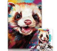 Teenager Jigsaw Colorful Art Otter 1000 Pieces Jigsaw Puzzle for Adults& Teens,Educational Toys Is Ideal As A Gift for The Whole Family 26x38cm