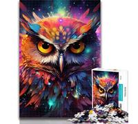 Teenager Jigsaw Colorful Art Owl Jigsaw Puzzle 1000 Pieces for Adults,Family Game Stress Reliever Difficult Challenge Great Gifts And Toys 26x38cm
