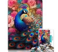 Teenager Jigsaw Colorful Art Peacock 1000 Pieces Jigsaw Puzzle for Adults& Teens,Educational Toys Is Ideal As A Gift for The Whole Family 26x38cm