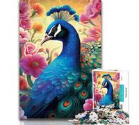 Teenager Jigsaw Colorful Art Peacock Jigsaw Puzzle 1000 Pieces for Adults,Family Game Stress Reliever Difficult Challenge Great Gifts And Toys 75x50cm