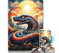 Teenager Jigsaw Colorful Art Snake Jigsaw Puzzle 1000 Pieces for Teenagers,Stress Reliever Staycation Kill Time Funny Gift 50x75cm