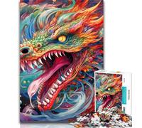 Teenager Jigsaw Colorful Chinese Dragon 1000 Pieces Jigsaw Puzzle for Adults& Teens,Educational Toys Is Ideal As A Gift for The Whole Family 75x50cm