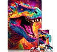 Teenager Jigsaw Colorful Dinosaur Jigsaw Puzzle 1000 Pieces for Adults,Family Game Stress Reliever Difficult Challenge Great Gifts And Toys 26x38cm