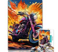 Teenager Jigsaw Colorful Motorcycle 1000 Pieces Jigsaw Puzzle for Adults& Teens,Educational Toys Is Ideal As A Gift for The Whole Family 75x50cm