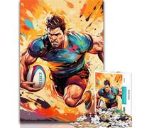 Teenager Jigsaw Colorful Rugby Jigsaw Puzzle 1000 Pieces for Adults,Family Game Stress Reliever Difficult Challenge Great Gifts And Toys 75x50cm