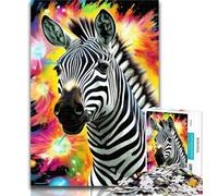 Teenager Jigsaw Colorful Zebras Adult Jigsaws 1000 Piece,Learning Educational Toys Family Games Enhance Love between Couples 50x75cm