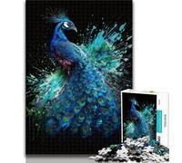 Teenager Jigsaw Colourful Art Peacock Jigsaw Puzzle 1000 Pieces for Adults,Challenging Game And Family Play Secret Santa Gifts 50x75cm