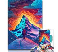 Teenager Jigsaw Colourful Beautiful Mountains 1000 Piece Jigsaw Puzzle for Adults And Teenagers,Family Game Stress Reliever Difficult Challenge Secret Santa Gifts 50x75cm
