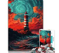 Teenager Jigsaw Colourful Lighthouses 1000 Piece Jigsaw Puzzles for Adults Gifts,Challenging Game Toys for Is Ideal As A Gift for The Whole Family 26x38cm