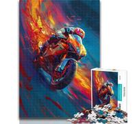 Teenager Jigsaw Cool Motorcycle Racer 1000 Piece Jigsaw Puzzles for Teenagers Gifts,Toy Intellectual Game Artists Collection, Fine Art 26x38cm