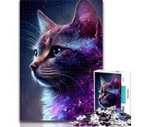 Teenager Jigsaw Cosmic Nebula Cat Jigsaw Puzzles for Adults 1000 Piece,is Ideal As Gifts for The Whole Family for And Age 14 26x38cm