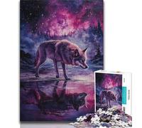 Teenager Jigsaw Cosmic Wolf 1000 Piece Jigsaw Puzzle for Adults And Teenagers,Family Game Stress Reliever Difficult Challenge Secret Santa Gifts (26x38cm)